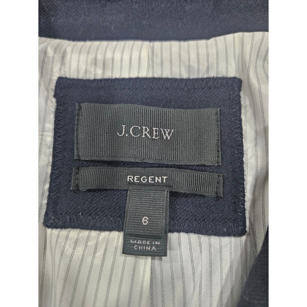 J.Crew Regent Navy Wool One Button Blazer Jacket Size 6 Lined Classic Workwear - Picture 2 of 6